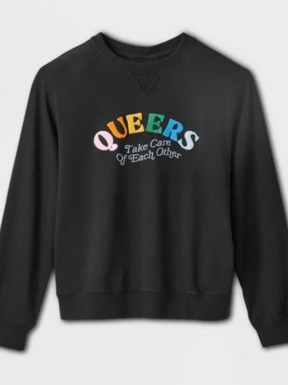 Pride Black Embroidered Sweatshirt